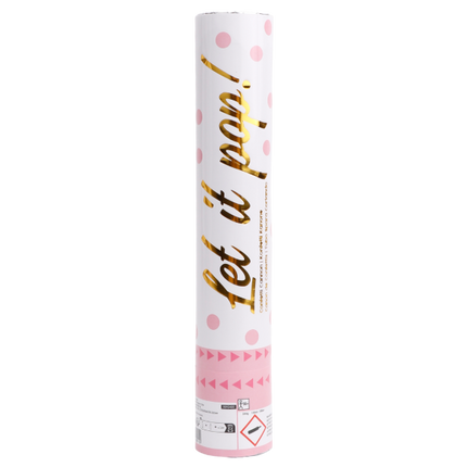 Cañón de confeti rosa 28cm