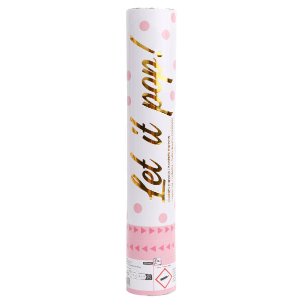 Cañón de confeti rosa 28cm
