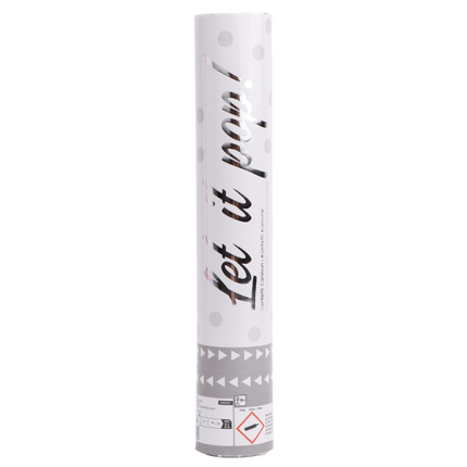 Cañón de confeti blanco 28cm