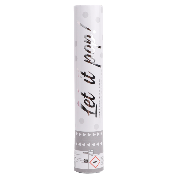 Cañón de confeti blanco 28cm