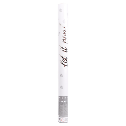 Cañón de confeti blanco 60 cm