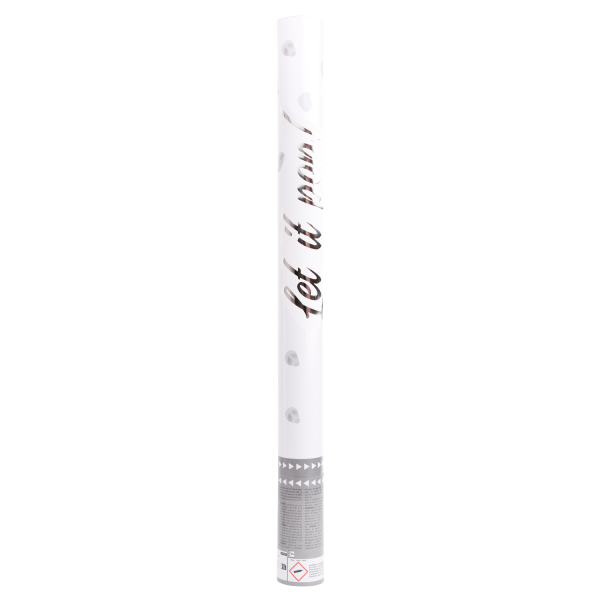 Cañón de confeti blanco 60 cm