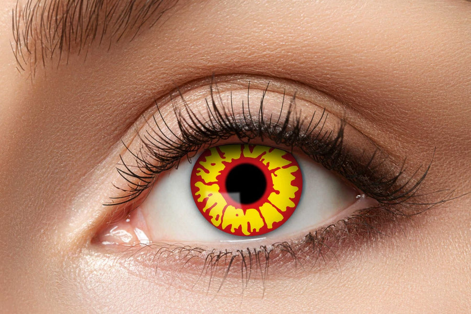 Halloween Lentes de color amarillo/rojo