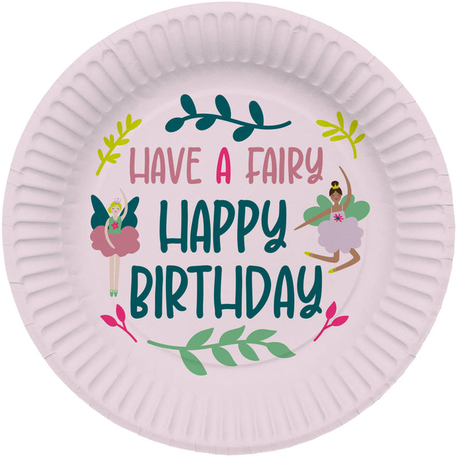 Platos Bailarina Feliz Cumpleaños 23cm 8pcs