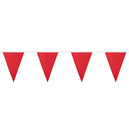 Cadena de banderas de poliéster roja (26 x 18 cm) (6 m)