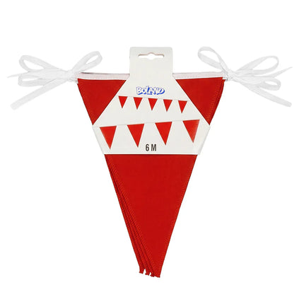 Cadena de banderas de poliéster roja (26 x 18 cm) (6 m)