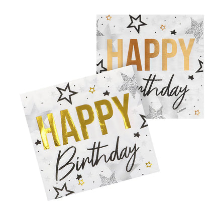 Juego de mesa «Happy birthday» (6 platitos, 6 vasitos, 12 servilletas)