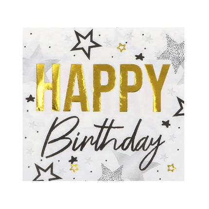 Juego de mesa «Happy birthday» (6 platitos, 6 vasitos, 12 servilletas)