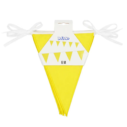 Cadena de banderas de poliéster amarilla (26 x 18 cm) (6 m)