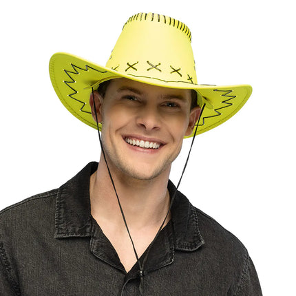 Sombrero de vaquero Savanne amarillo neón UV