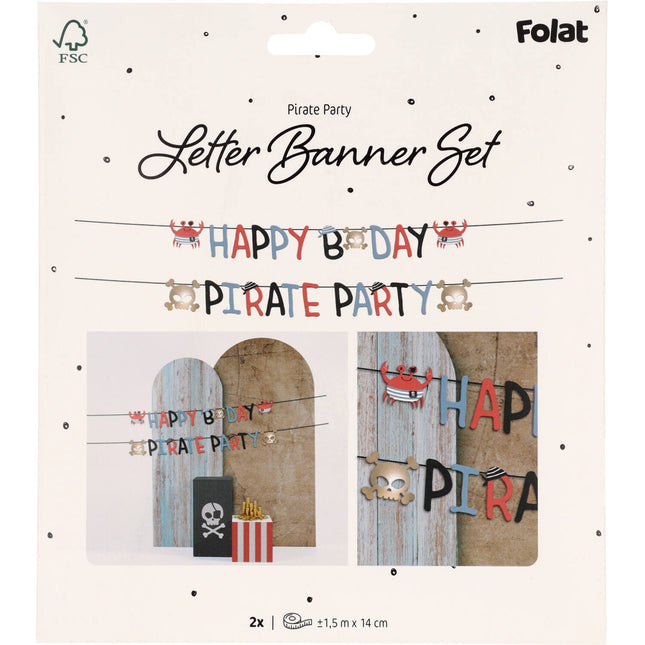 Guirnalda Letra Pirata Feliz Cumpleaños 1,5m