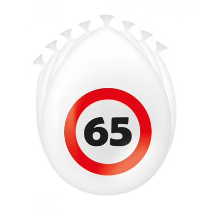 65 Jaar Ballonnen Verkeersbord 30cm - Partywinkel - 8716764235269