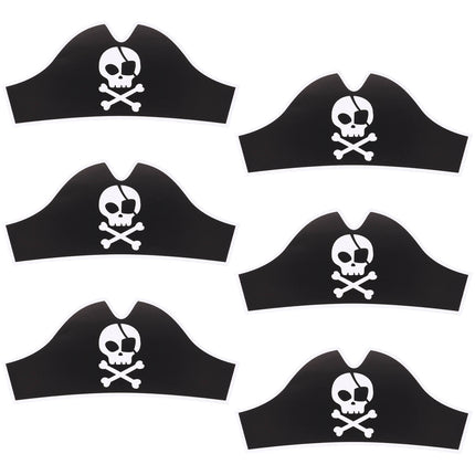 Sombreros de fiesta piratas 6uds.