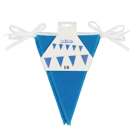 Cadena de banderas de poliéster azul (26 x 18 cm) (6 m)