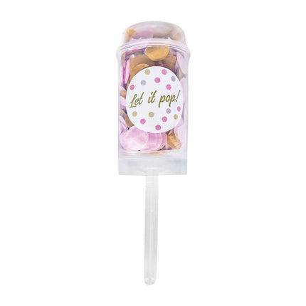 Party Popper Push Pop Papel Redondo blanco-rosa-beige