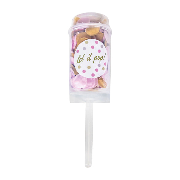 Party Popper Push Pop Papel Redondo blanco-rosa-beige