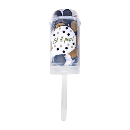 Party Popper Push Pop Papel Redondo blanco-negro-beige