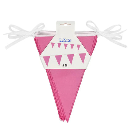 Cadena de banderas de poliéster rosa (26 x 18 cm) (6 m)