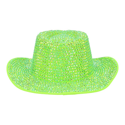 Sombrero de vaquero Aurora verde neón UV