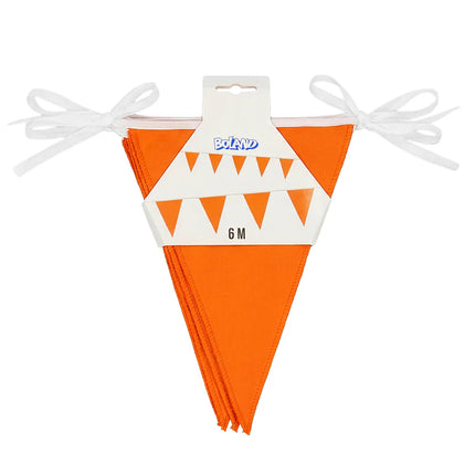 Cadena de banderas de poliéster naranja (26 x 18 cm) (6 m)
