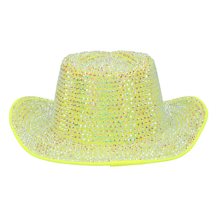 Sombrero de vaquero Aurora amarillo neón UV