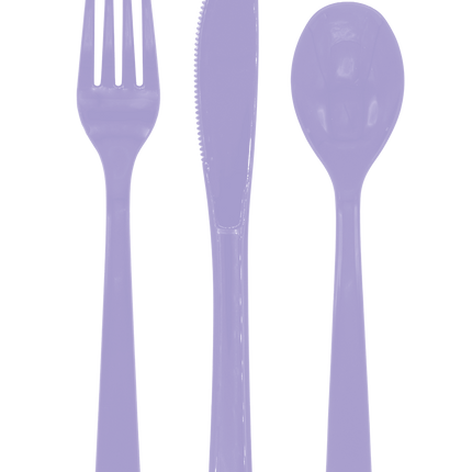 Juego de cubiertos reutilizables Lila, 18 piezas