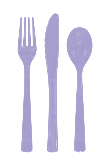 Juego de cubiertos reutilizables Lila, 18 piezas