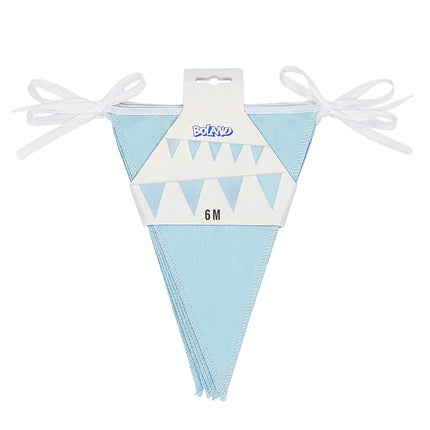 Cadena de banderas de poliéster azul claro (26 x 18 cm) (6 m)