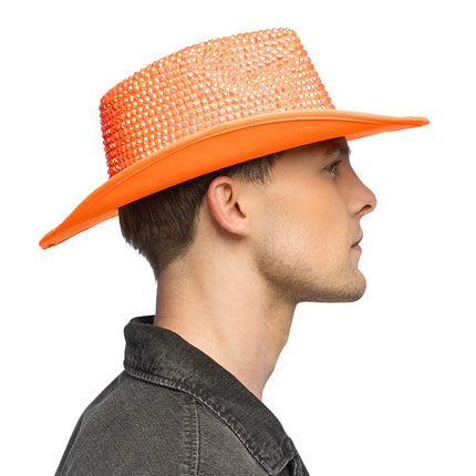 Sombrero de vaquero Aurora naranja neón UV