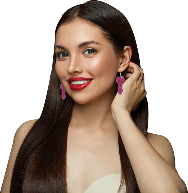 Pendientes en forma de pene 5 cm, adulto