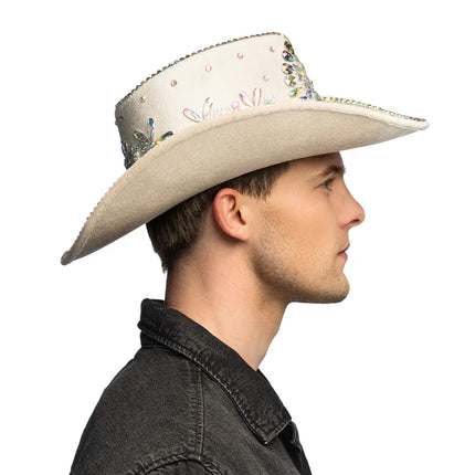 Sombrero de vaquero Crystal beige