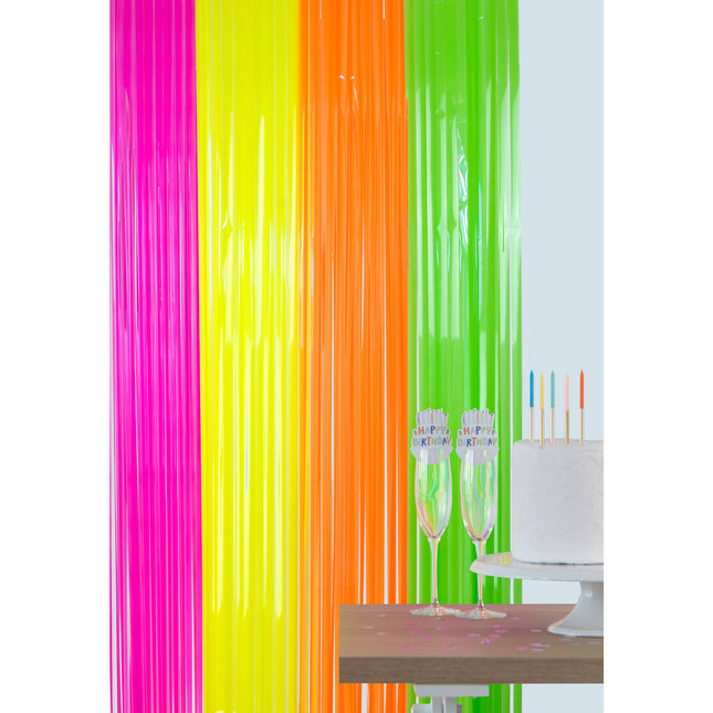 Cortina de puerta arco iris neón 2m