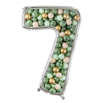 7 Jaar Ballon Frame Zilver 1,26m - Partywinkel - 5904555037502