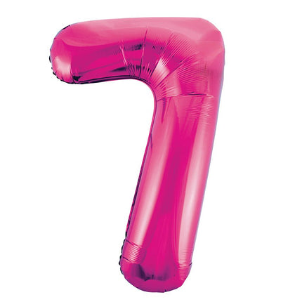7 Jaar Cijfer Ballon Fuchsia Leeg 86cm van Unique koop je bij Partywinkel