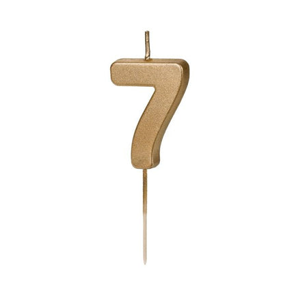 7 Jaar Kaars Goud 4,5cm - Partywinkel - 5904555032361