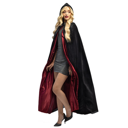Capa Halloween Negra Roja Criatura De La Noche