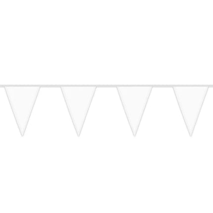 Cadena de banderas de poliéster blanca (26 x 18 cm) (6 m)