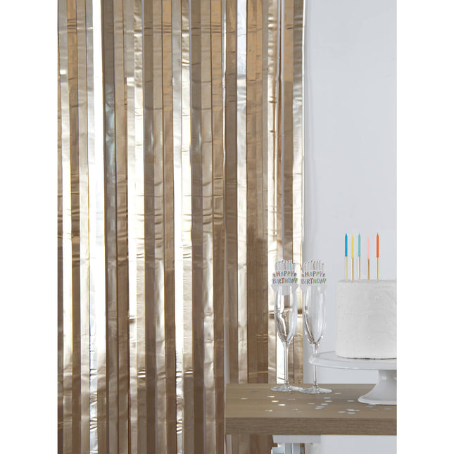 Cortina de puerta dorada 2m