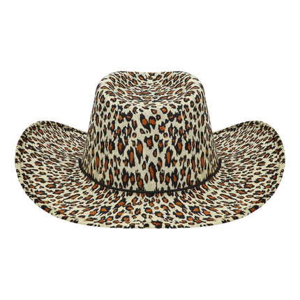 Sombrero de vaquero con estampado de leopardo salvaje