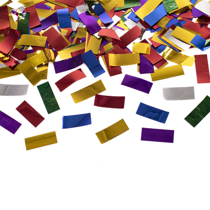 Cañón de confeti de colores Lámina rectangular 28 cm