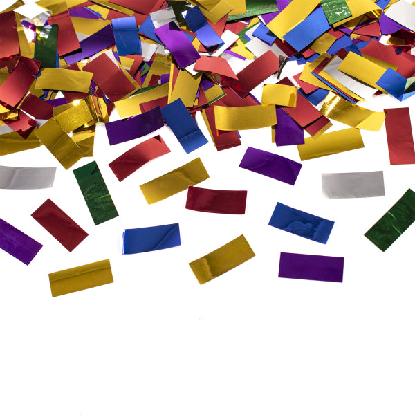 Cañón de confeti de colores Lámina rectangular 28 cm