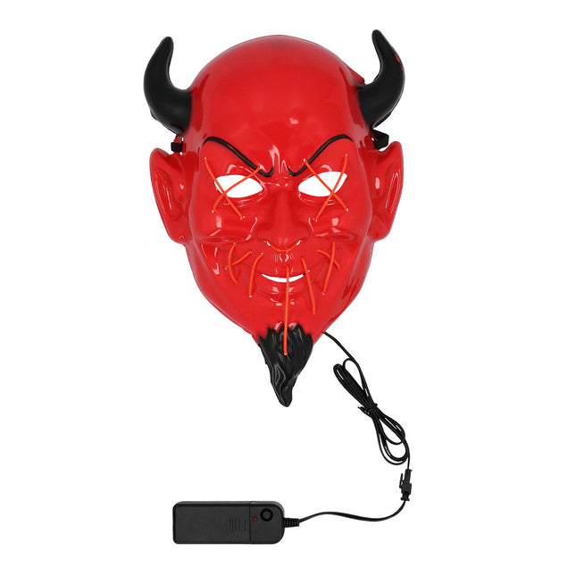 Máscara Halloween Rojo Negro Diablo