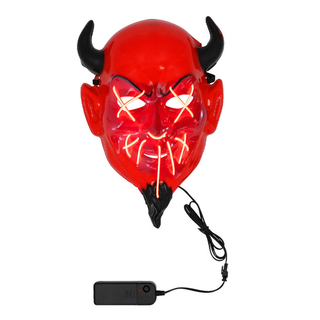 Máscara Halloween Rojo Negro Diablo