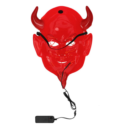 Máscara Halloween Rojo Negro Diablo