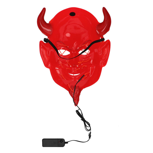 Máscara Halloween Rojo Negro Diablo