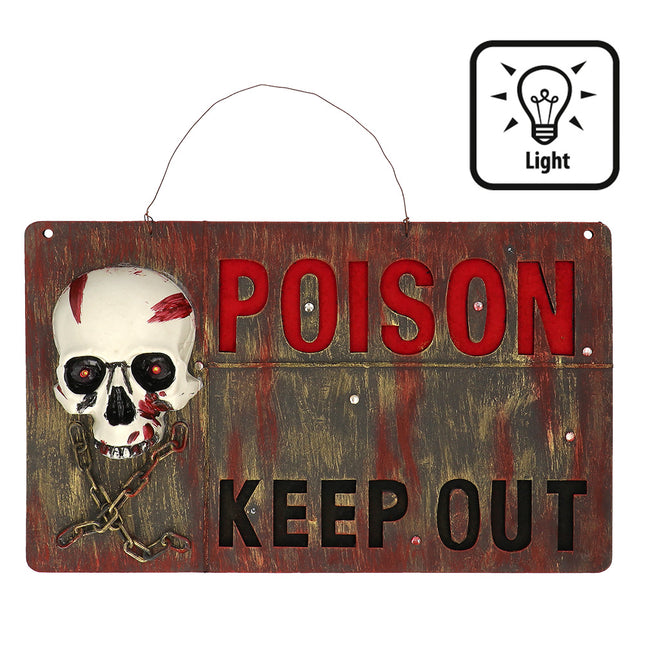 Decoración para puerta de Halloween Poison Keep Out 50cm