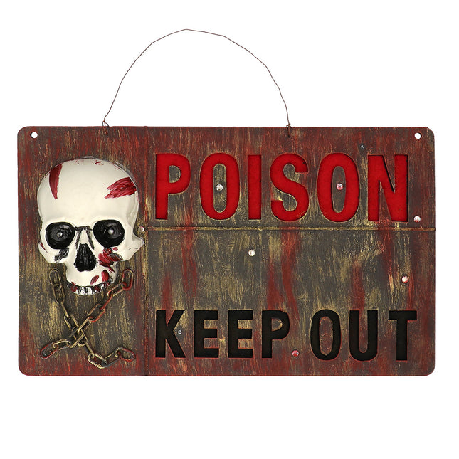 Decoración para puerta de Halloween Poison Keep Out 50cm