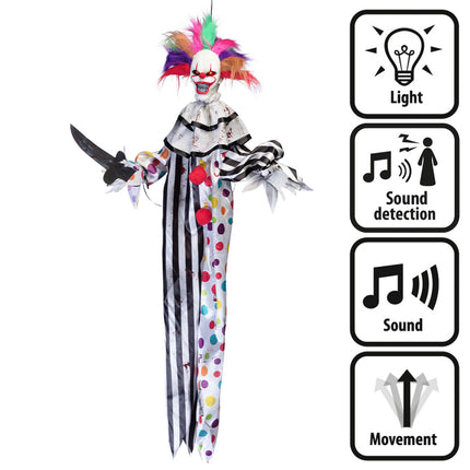 Muñeca de Halloween Payaso de colores 1,20m