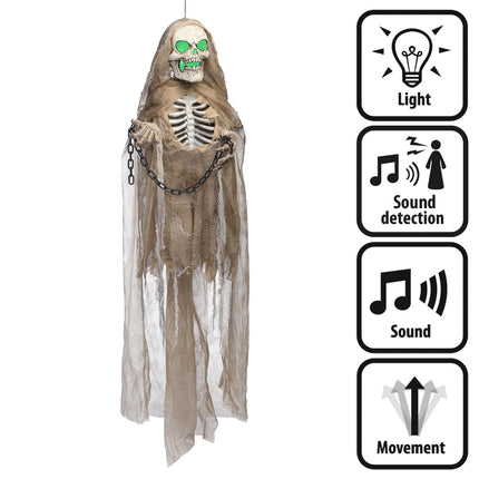 Decoración Colgante Halloween Esqueleto Marrón 1,83m