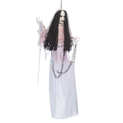 Halloween Decoración Colgante Fantasma Sonido Y Luz 1,2m